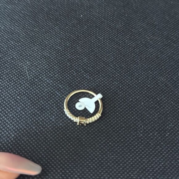 14K Gold Plated Initial R Ring Initial with Zirconia - Picture 8 of 11